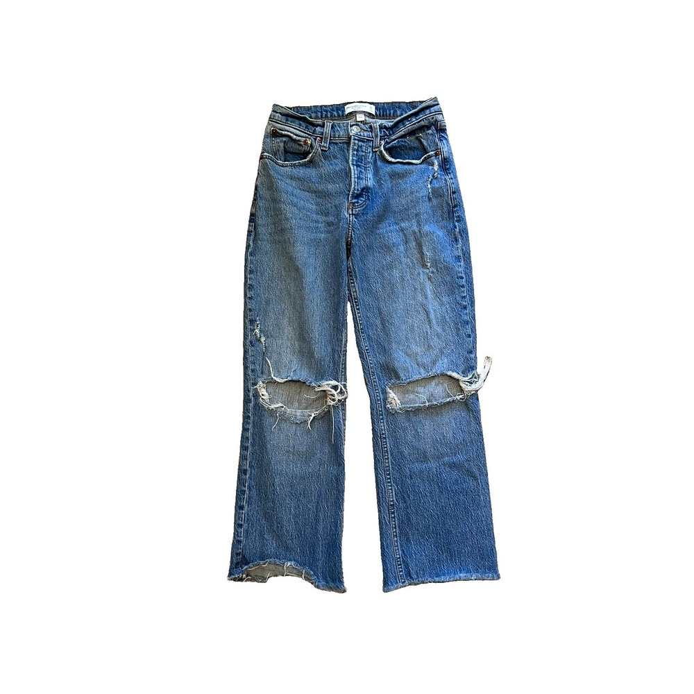 Abercrombie & Fitch The 90s Baggy Low Rise Curve Love Jeans Distressed Women 26